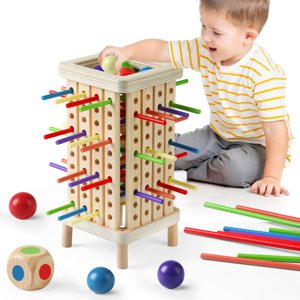Juego De Mesa De Madera Pinshoon Montessori Matemáticas Educativo 3+