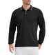 thumbnail image 5 of INSPIRE CHIC Camisa Polo de Manga Larga para Hombre, Ajuste Clásico, Color Sólido, Negocios Golf, Talla M, Negro, 5 of 6