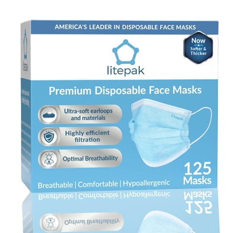 Mascarilla Desechable Litepak, Paquete De 125, Premium Comfort