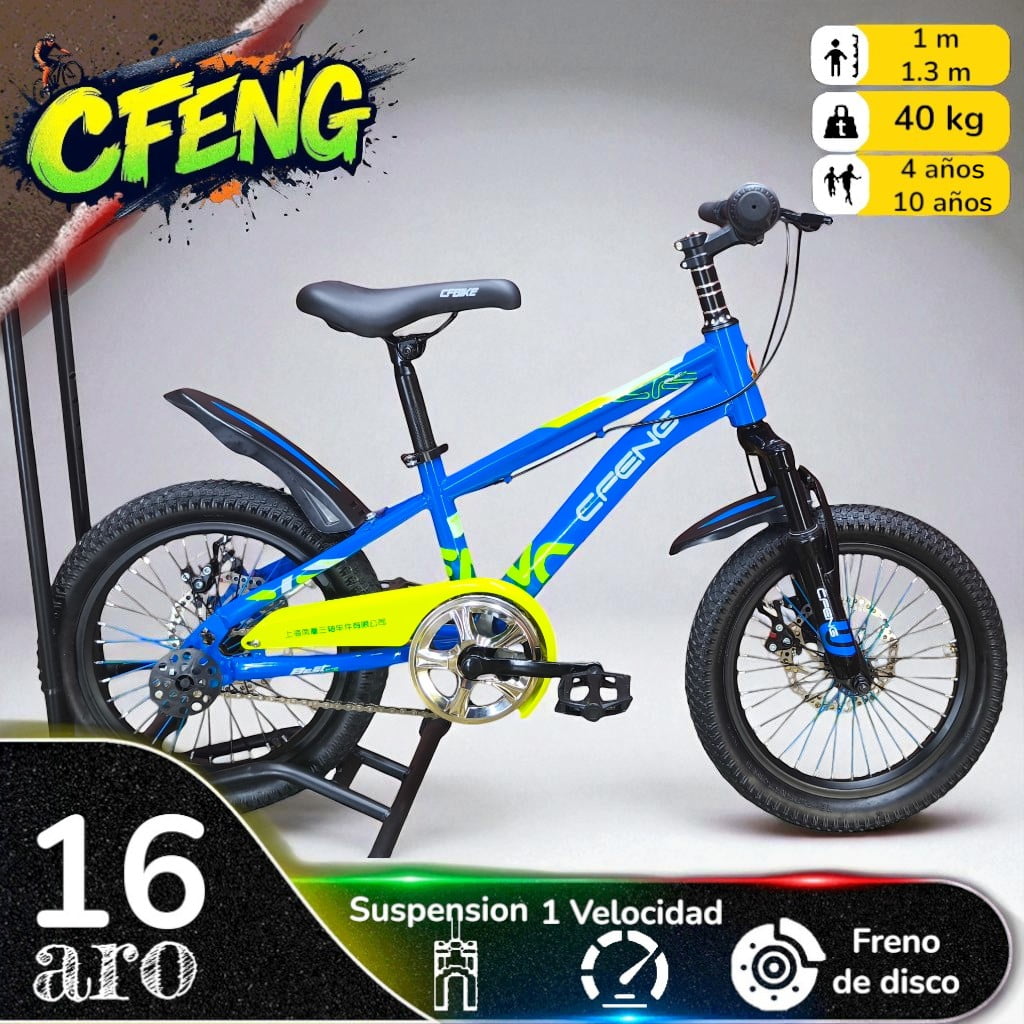 Vipnetwork - Bicicleta Aro 16 Cfbike Cfeng Azul Amarillo