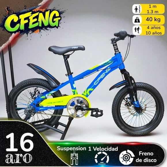 Bicicleta Aro 16 Cfbike Cfeng Azul Amarillo