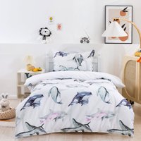 Milsleep - 3D Dolphin Watercolor Pattern Quilt Cover Set Bedding Set Duvet Cover