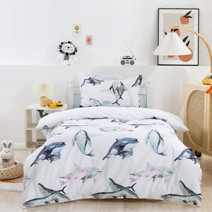 Milsleep - 3D Dolphin Watercolor Pattern Quilt Cover Set Bedding Set Duvet Cover