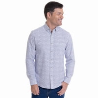 Kotting - Camisa Oxford Estampada Gris Claro