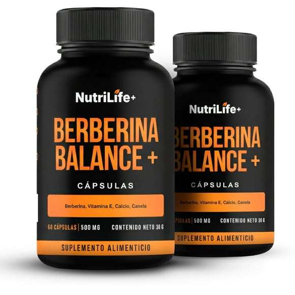 2X Berberina Balance+ 120 Cápsulas 500 Mg Nutrilife+ Suplementos
