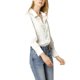 thumbnail image 4 of INSPIRE CHIC Blusa de Satén para Mujer con Manga Larga Abullonada y Cuello Abotonado Camisa Elegante para Oficina Trabajo Casual de Negocios XS Blanca, 4 of 4