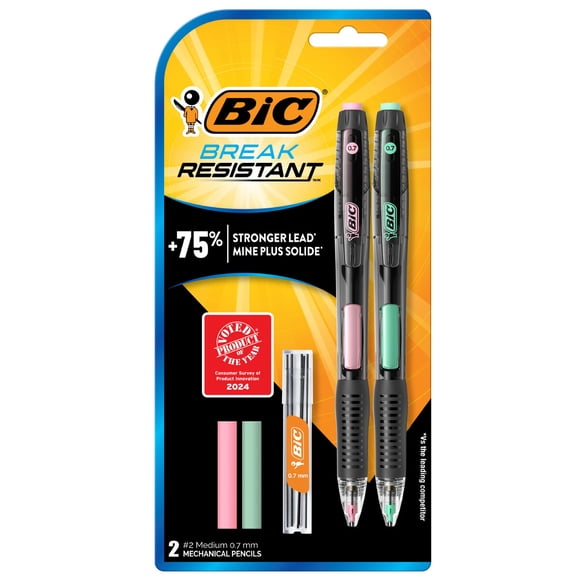 Portaminas BIC Break Resistant 0.7 mm Pack 2 Mina 2B Negro
