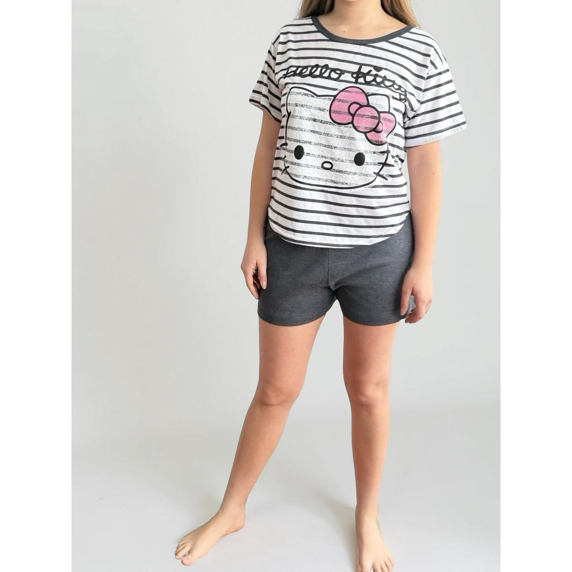 Pijama Mujer Hello Kitty Gris Oscuro L