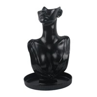 Magideal - Soporte De Exhibición De Collares Soporte De Exhibición De Collares Organizador De Joyas Cadena De Collares Busto De Joyería Para Ferias Comerciales P Negro