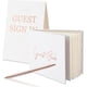 thumbnail image 1 of Juego de 3 libros de invitados para boda, libro de recuerdos de boda blanco, libro de invitados para registro de boda, con bolígrafo, tapa dura, libro de bodas con escritura moderna, páginas en blanco, 1 of 7