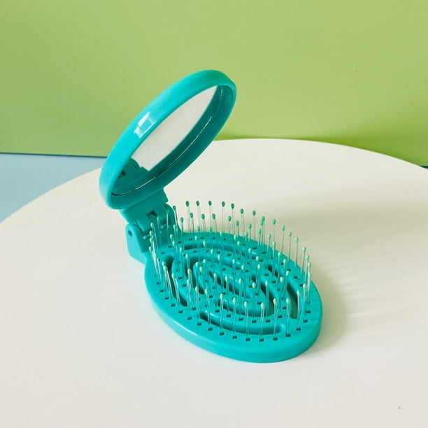 Mini Cartoon Air Bag Comb With Makeup Mirror Foldable Small Hair Comb With Mirror Massage Smooth Comb Hair Styling Accessories