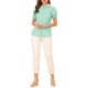 thumbnail image 2 of INSPIRE CHIC Blusas Vintage para Mujer con Cuello Peter Pan y Botones de Algodón Verde Pino M, 2 of 5