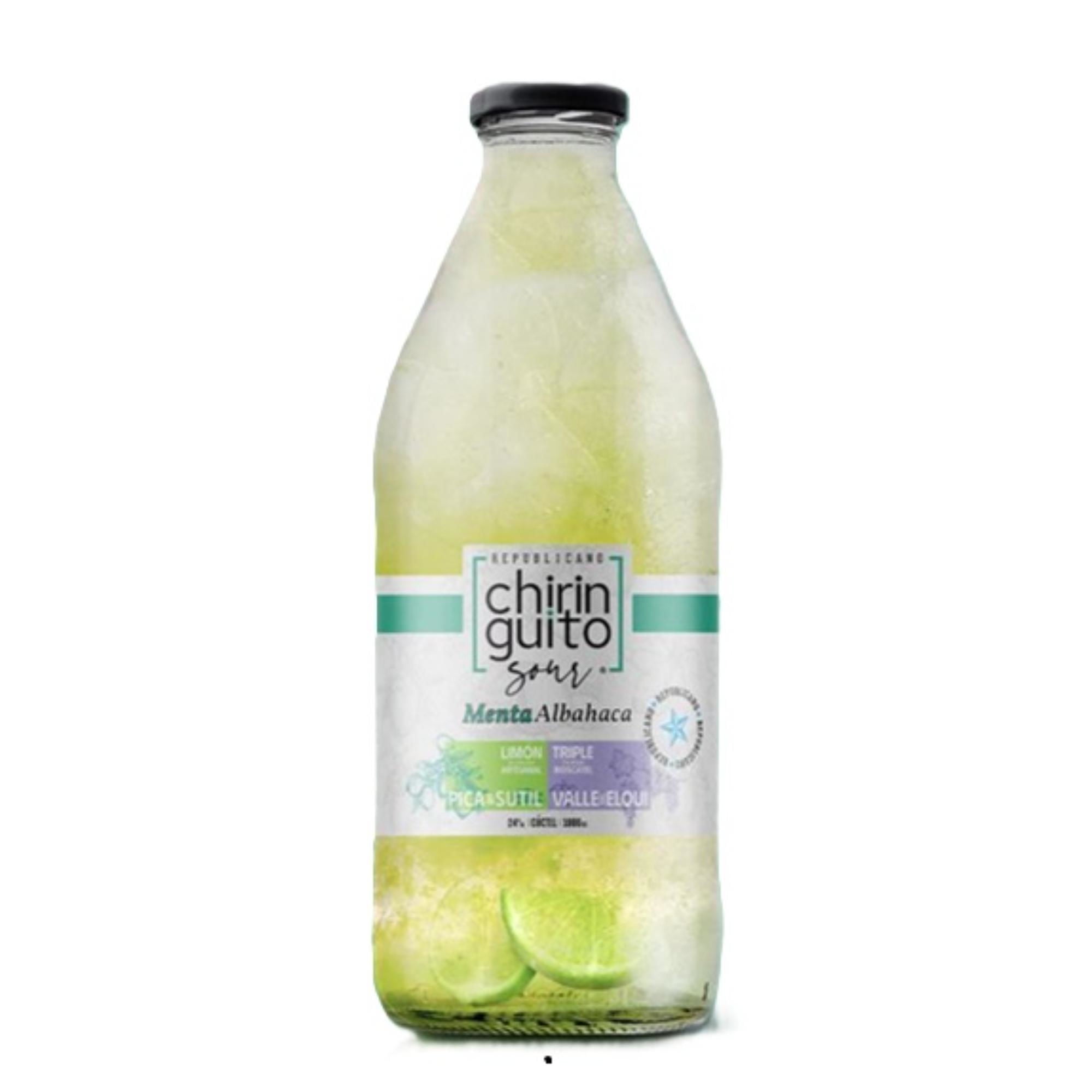 Cóctel Sour Menta Albahaca 24° Botella 1 L Chiringuito