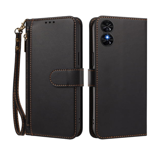 Funda Tipo Billetera para TCL 50 SE/40 NxtPaper 4G con Soporte y Bolsillo con Cierre Negro