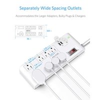 Bestek Cable De Extensión De 8 Tomacorriente De 6 Pies Con Protector