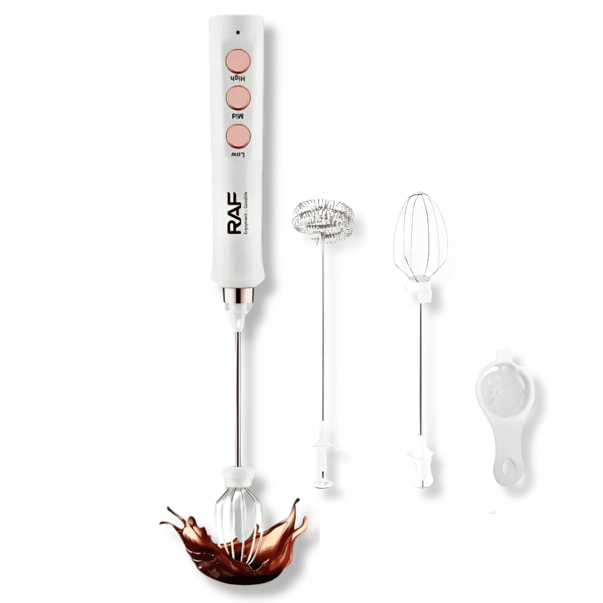 Genérico - Mini Batidor De Mano Espumador Leche Huevo 3 En 1 Acero Inox