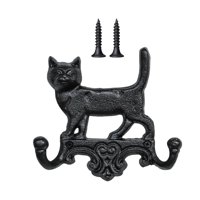 Ioensy - Gancho De Pared De Hierro Fundido, Decoración Antigua, Retro, Versátil, Colgador De Pared Para Patio, Gato