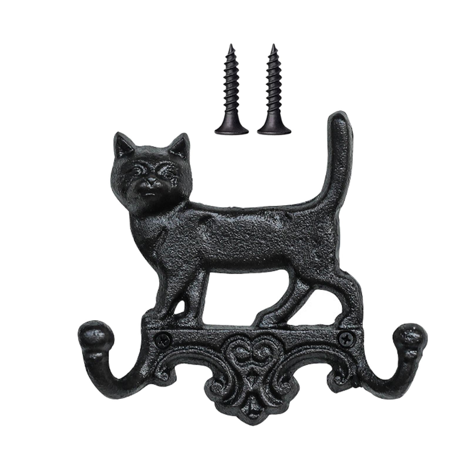 Ioensy - Gancho De Pared De Hierro Fundido, Decoración Antigua, Retro, Versátil, Colgador De Pared Para Patio, Gato