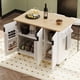 thumbnail image 3 of K&K 51" Fluted Kitchen Island with Drop Leaf, Farmhouse Accent Kitchen Island on Wheels with Internal Storage Rack, Rolling Kitchen Cart with Towel Rack for Kitchen, Dining Room, White Ash, 3 of 3
