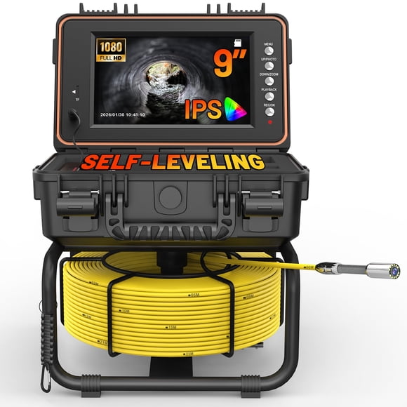 Cámara de Alcantarillado Powerwill 9" HD con Cable de 30m IP68 DVR