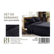 thumbnail image 1 of Set De Sabanas 2 0 Plazas Color Negro 150 Hilos 2 Funda De Almohada, 1 of 2