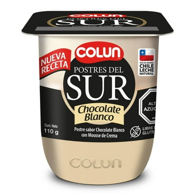 Postre Del Sur Sabor Chocolate Blanco Pote 110 G Colun