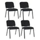 thumbnail image 1 of Pack 4 Sillas Meeting De Auditorio Apilable Tapiz Lino Sala De Espera - Negro, 1 of 3