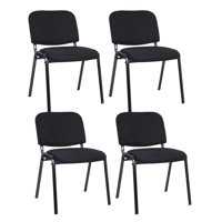 Habita2 Chile - Pack 4 Sillas Meeting De Auditorio Apilable Tapiz Lino Sala De Espera - Negro