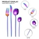 thumbnail image 3 of Juego de cubiertos dorados de 24 piezas, para 6 personas, de acero inoxidable, incluye cucharas, tenedores y cuchillos, ideal para cocina, hogar, oficina, restaurante, hotel., 3 of 5