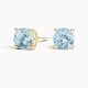 thumbnail image 1 of Aros Paris Jewelry 14k Yellow Gold Push Back Round Created Aquamarine 3MM Azul, 1 of 3