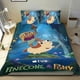 thumbnail image 1 of Piña y Pony Conjunto de sábanas temático, trío de piezas, cómodo y amigable con la piel, diseño único, regalo de decoración para el hogar para familiares, amigos y fans,173cm *218cm, 1 of 6