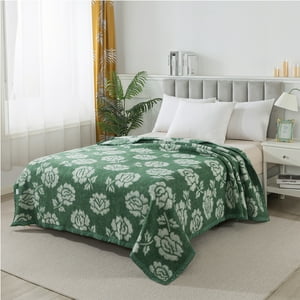 Frazadas Andes Classic Jacquard Verde 1.5 Plaza