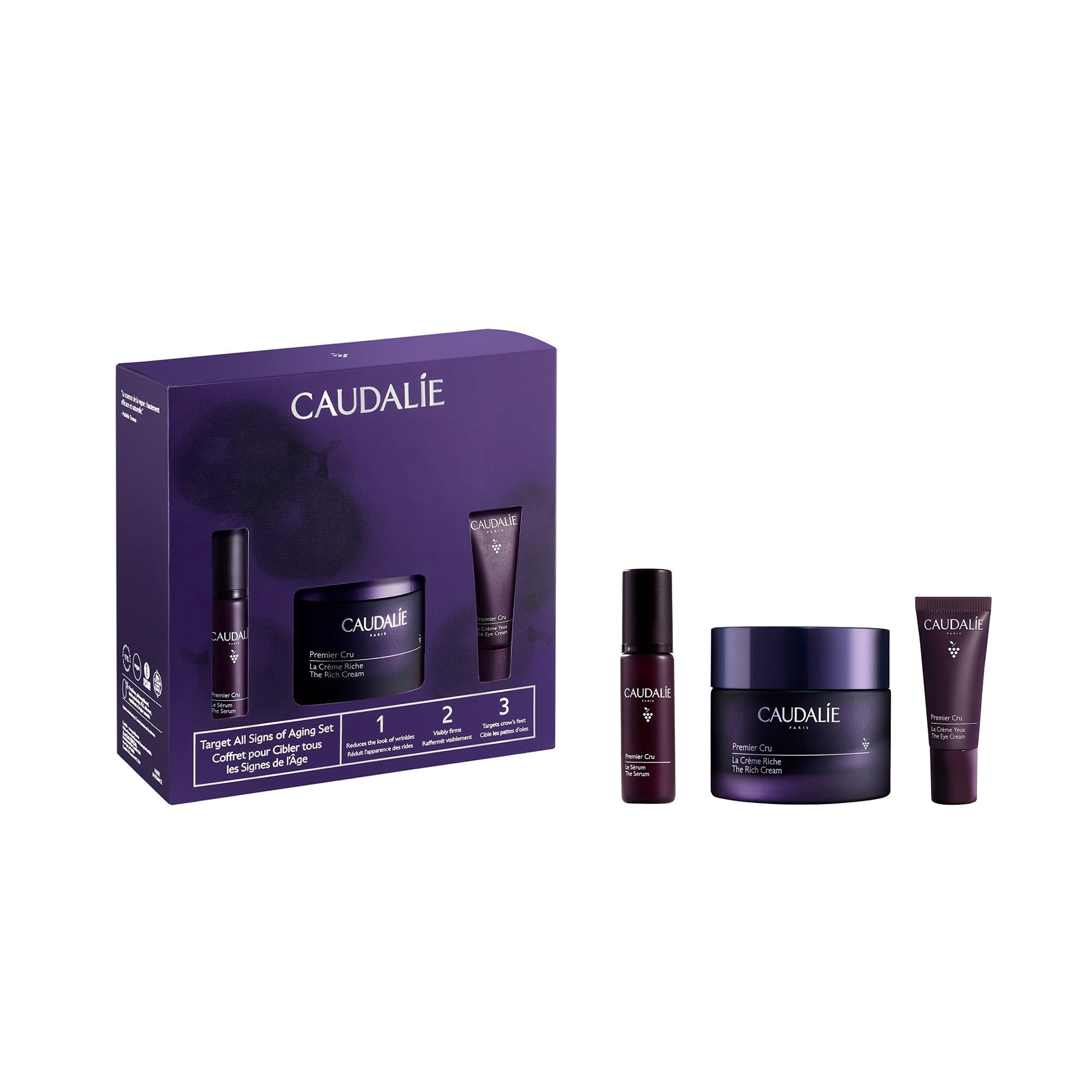 Set De Cuidado De La Piel Caudalie Premier Cru Antiedad Con Crema Rica