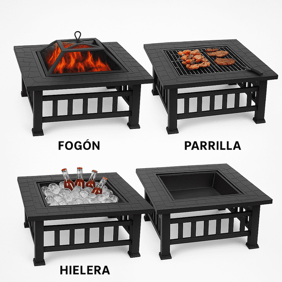 Fogon Brasero Metalico/fierro 3 En 1 Jardin