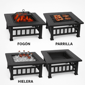 Space Home - Fogon Brasero Metalico/Fierro 3 En 1 Jardin
