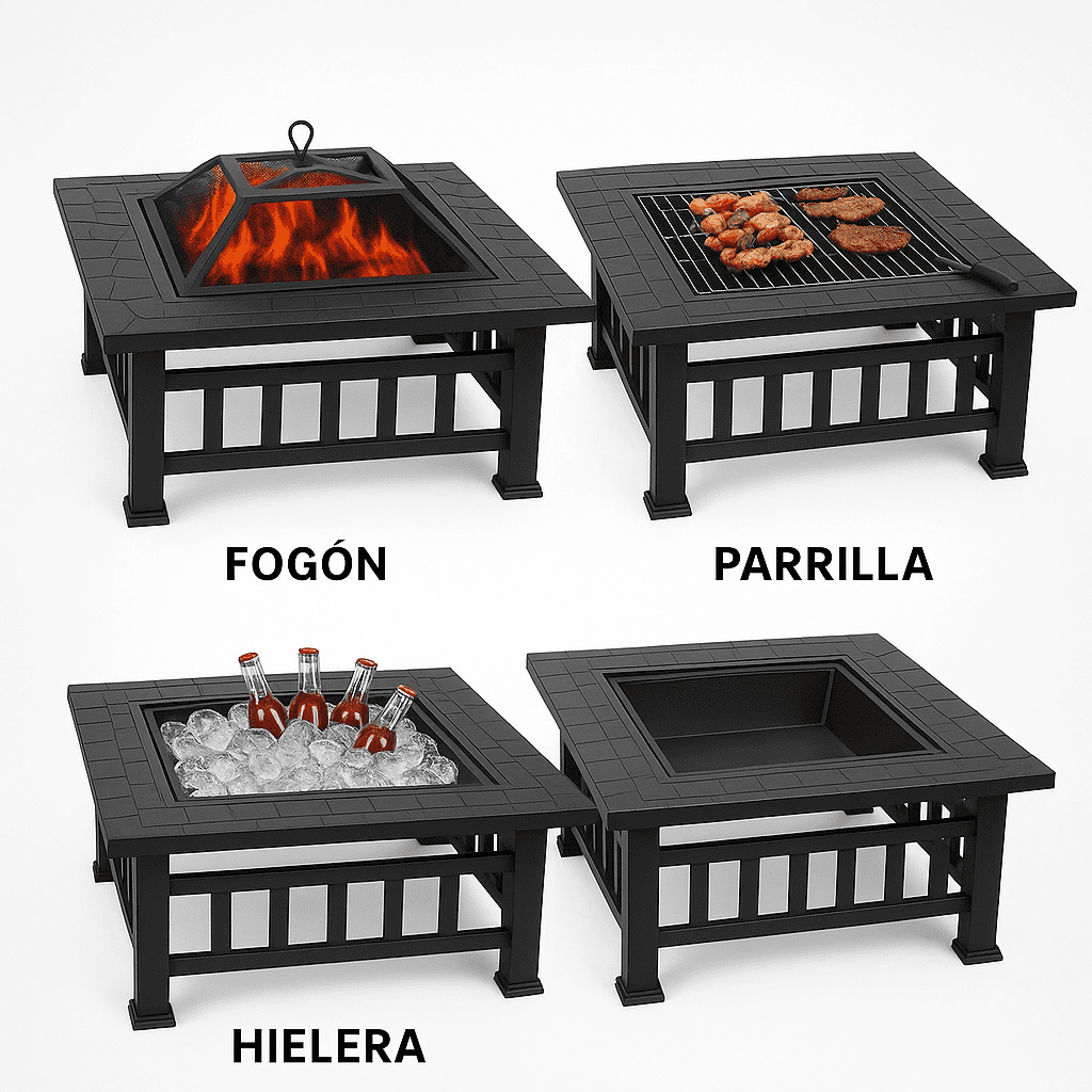 Space Home - Fogon Brasero Metalico/fierro 3 En 1 Jardin