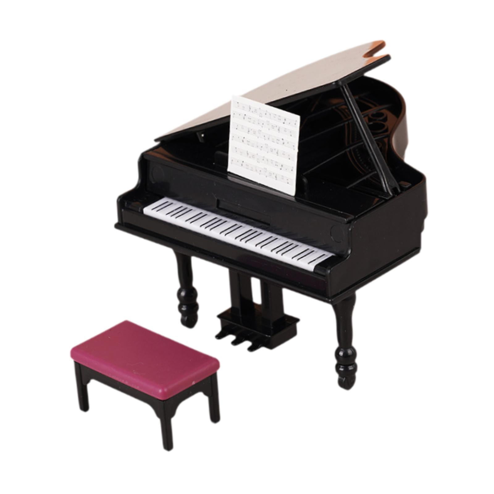 Magideal - Casa De Muñecas En Miniatura Con Piano, Mini Muebles, Juego De Simulación, Decoración Para Casa De Muñecas, Modelo De Simulación Para Sala De Música