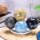 thumbnail image 4 of Uxcell 3Pcs Bolas Decorativas de Vidrio 3.15 pulgadas Orbes Bolas de Centro Bolas de Vidrio Mosaico para Decorar Cuencos, Amarillo Claro, 4 of 5