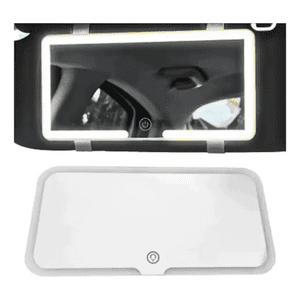 Genérico - Espejo De Maquillaje Con 3 Tonos Luz Led Para Auto Coche Marco Negro