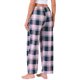 thumbnail image 3 of Pantalones de pijama a cuadros para mujer INSPIRE CHIC para el regreso a clases, mezcla de rayón suave, cintura elástica, pantalones largos para dormir y descansar, S rosa a cuadros, 3 of 6