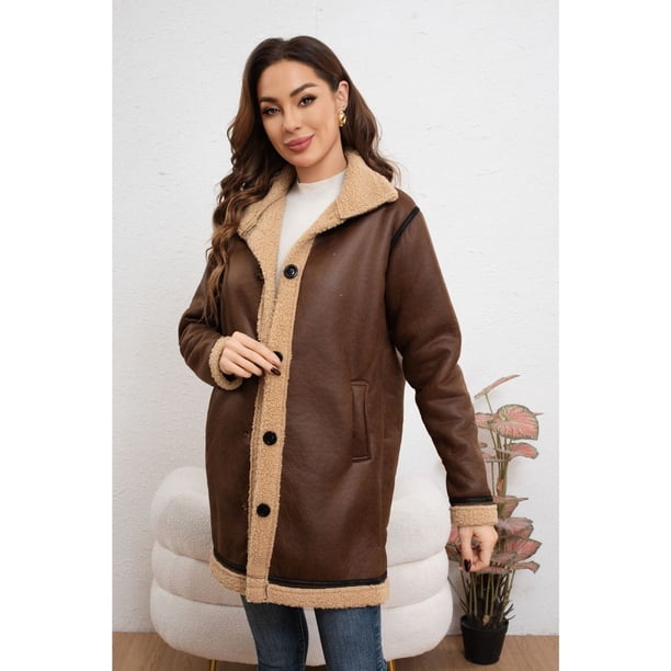 Chaqueta Abrigo Mujer Largo Interior Chiporro Tendencia Moda 7586