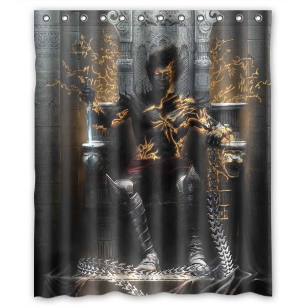 LGhtyro - Juego De Cortina De Ducha Con Diseño De Calavera Y Esqueleto De Halloween, 60 Pulgadas De Ancho X 71 Pulgadas De Alto, Gótico Negro Y Blanco