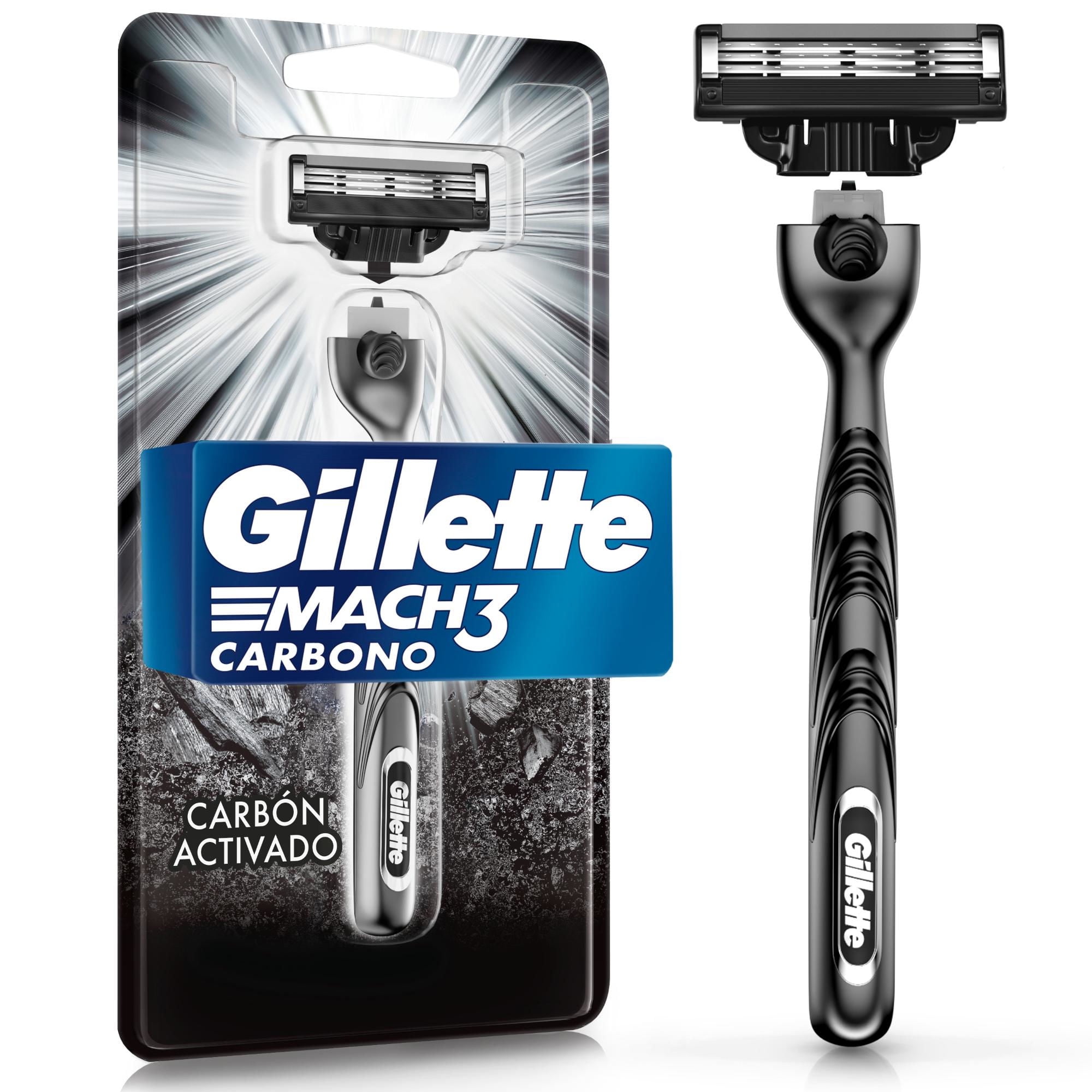 Máquina De Afeitar Mach3 Carbono Con Carbón Activado 1 Un Gillette
