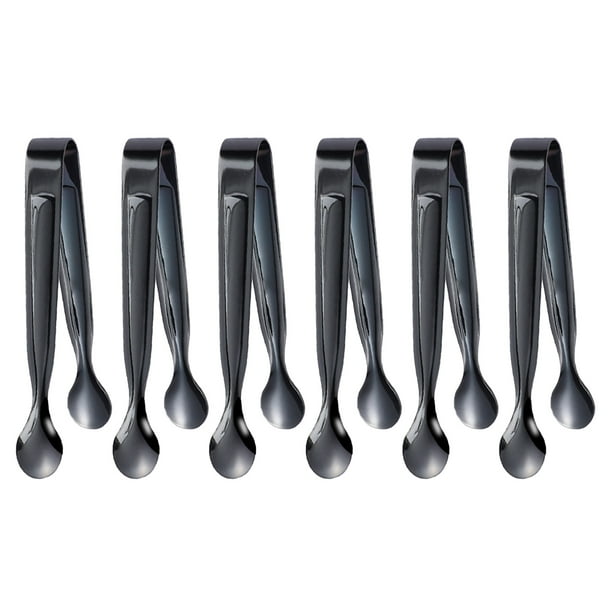6 mini pinzas para aperitivos, utensilios para servir, pinzas pequeñas para aperitivos, pinzas para hielo y pinzas para azúcar.