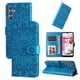 thumbnail image 1 of Funda tipo cartera FOXDOCK para Samsung Galaxy M34 5G , diseño girasol en relieve, cuero PU, cierre magnético, soporte y tarjetero, 1 of 5