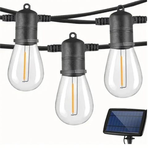 Genérica - Guirnalda Focos Exterior Recarga Solar 5 Metros Luz Cálida