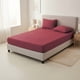 thumbnail image 1 of Funda Cubre Colchón King Impermeable + 2 Funda Almohada Burdeo, 1 of 3