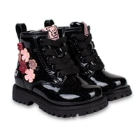 Pillin - Bototo Bebé Niña Charol Con Flores Negro