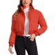 thumbnail image 1 of INSPIRE CHIC Chaqueta Acolchada Recortada para Mujer de Invierno con Cuello Alto, Abrigo Bomber Acolchado con Cremallera y Botones, Talla XL Rojo, 1 of 6