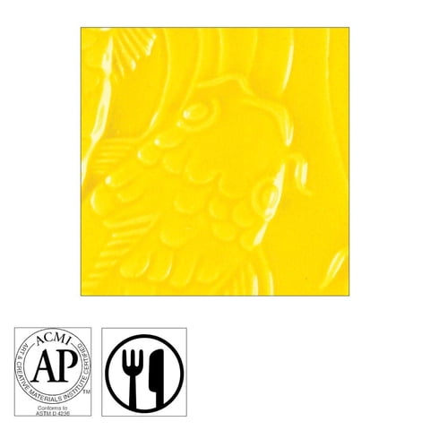 Líquido Glaze Amaco Lg-63, Sin Plomo, Brillante, Amarillo Brillante, 473 Ml